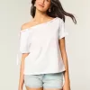 Easy Off-the-Shoulder Tie T-Shirt