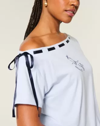 Easy Off-the-Shoulder Tie T-Shirt