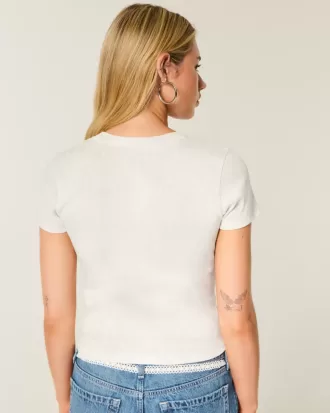 Easy Short-Sleeve Doe Print Crew Baby Tee