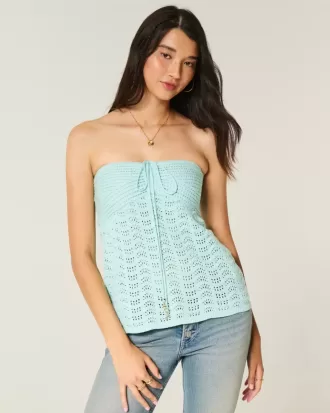 Easy Strapless Crochet-Style Babydoll Top