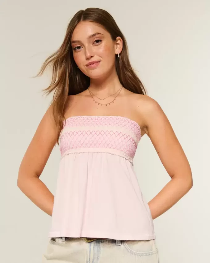 Easy Strapless Smocked Babydoll Top Easy Strapless Smocked Babydoll Top