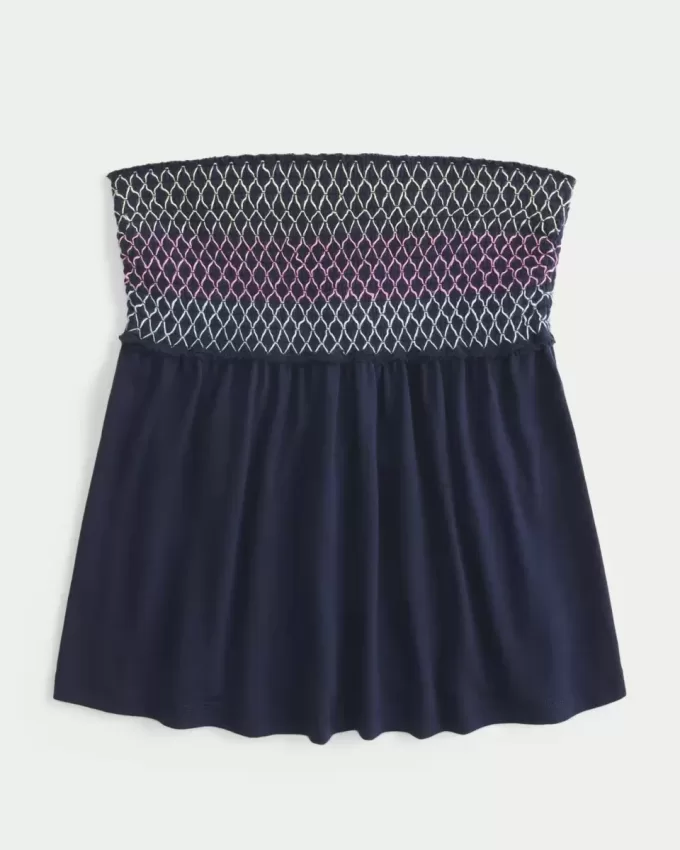 Easy Strapless Smocked Babydoll Top