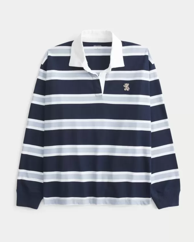 Easy Teddy Bear Graphic Rugby Polo