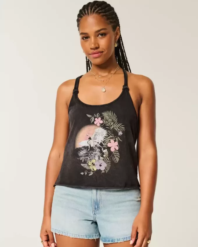 Easy Trend Drop Surf Graphic Tank