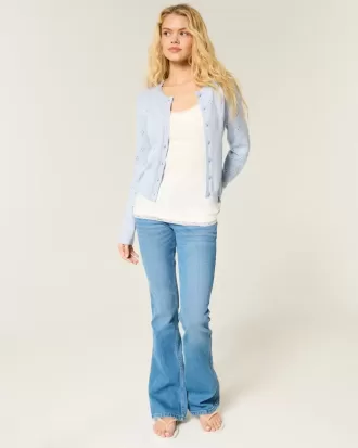 Eyelet Crew Cardigan