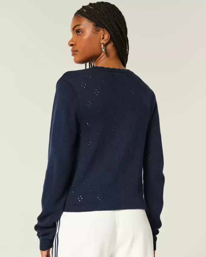 Eyelet Crew Cardigan Eyelet Crew Cardigan