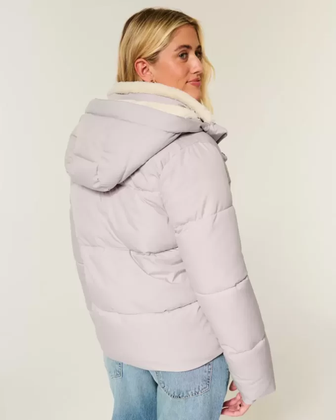 Faux Fur-Lined Puffer Jacket