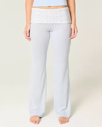 Foldover Waist Knit Flare Pants Foldover Waist Knit Flare Pants