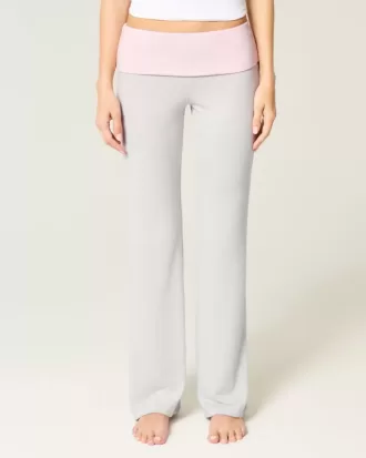 Foldover Waist Knit Flare Pants Foldover Waist Knit Flare Pants