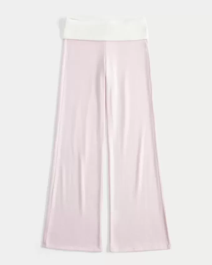 Foldover Waist Knit Flare Pants Foldover Waist Knit Flare Pants