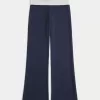 Foldover Waist Knit Flare Pants