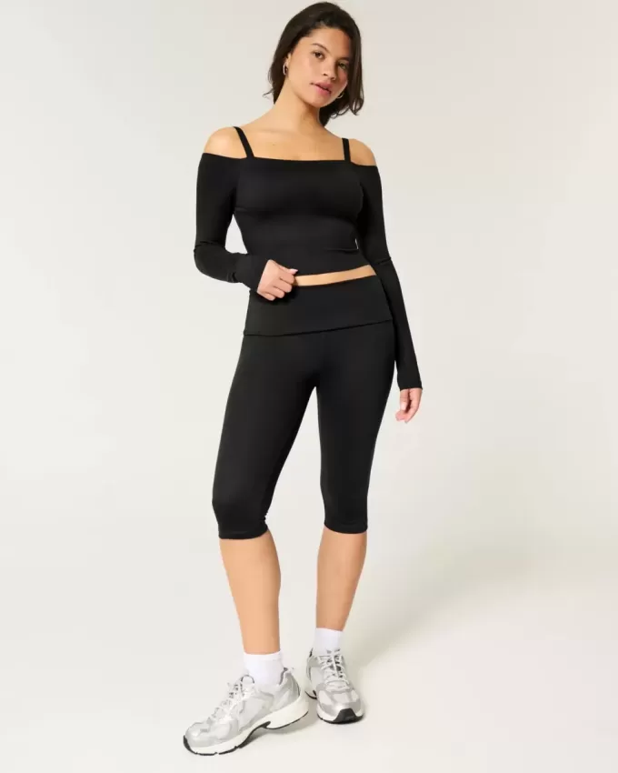 Gilly Hicks Active Recharge Foldover Waist Capri Pants