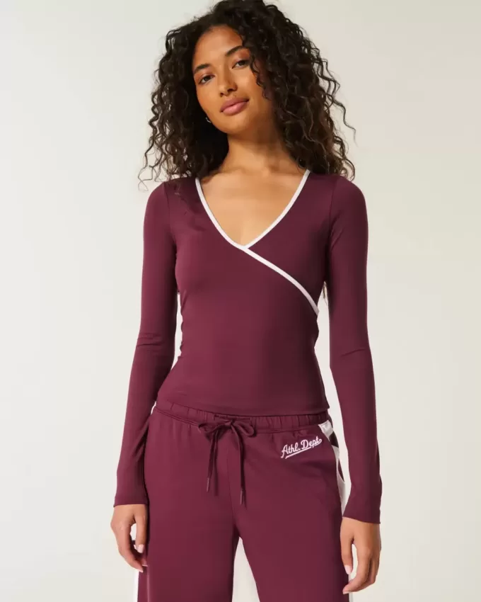 Gilly Hicks Active Tipped Wrap Top