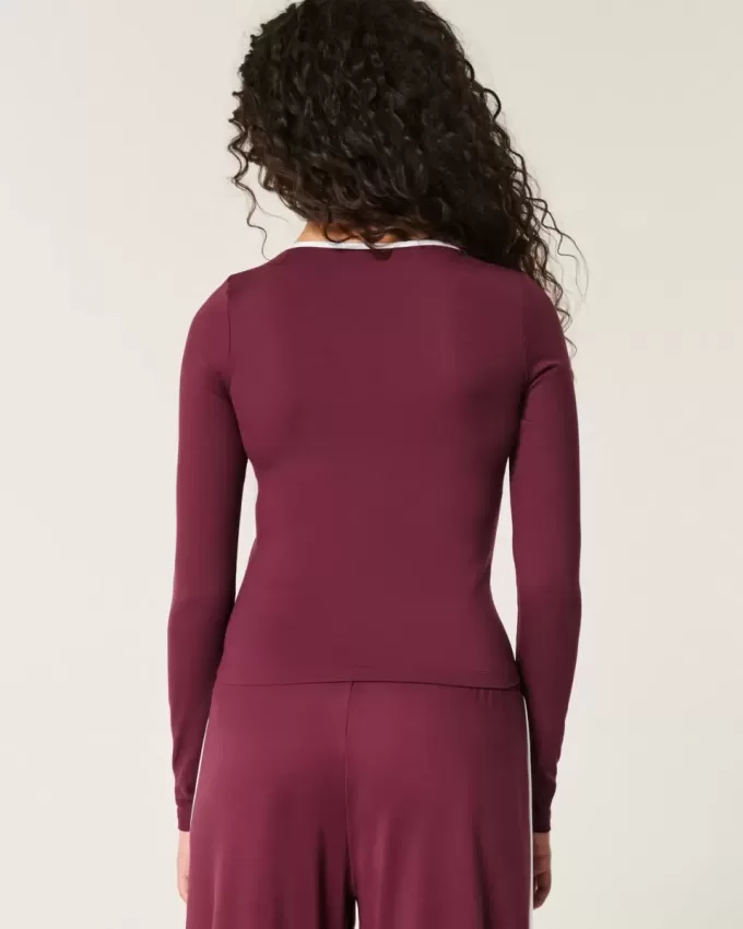 Gilly Hicks Active Tipped Wrap Top