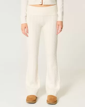Gilly Hicks Cable-Knit Foldover Boot Pants