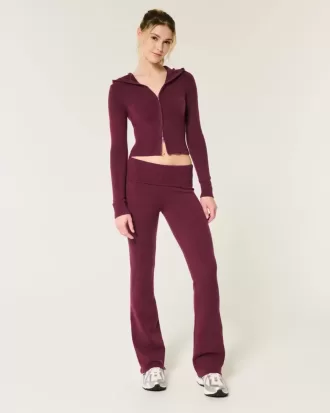 Gilly Hicks Cozy Sweater-Knit Foldover Waist Boot Pants