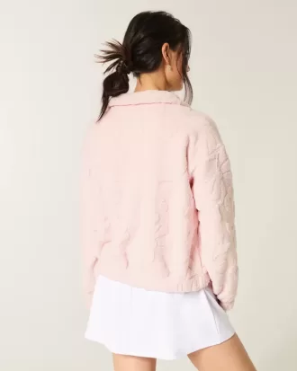 Gilly Hicks Sherpa Zip-Up Top