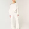 Gilly Hicks Sweater-Knit Foldover Waist Straight Pants Gilly Hicks Sweater-Knit Foldover Waist Straight Pants
