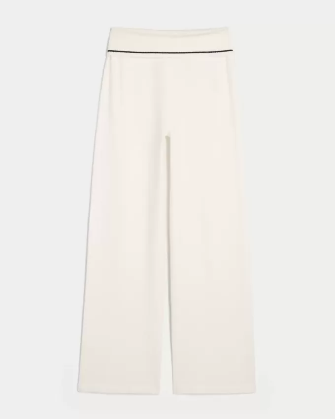 Gilly Hicks Sweater-Knit Foldover Waist Straight Pants Gilly Hicks Sweater-Knit Foldover Waist Straight Pants