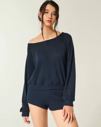 Gilly Hicks Waffle Off-the-Shoulder Top