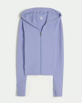 Gilly Hicks Waffle Zip-Up Hoodie