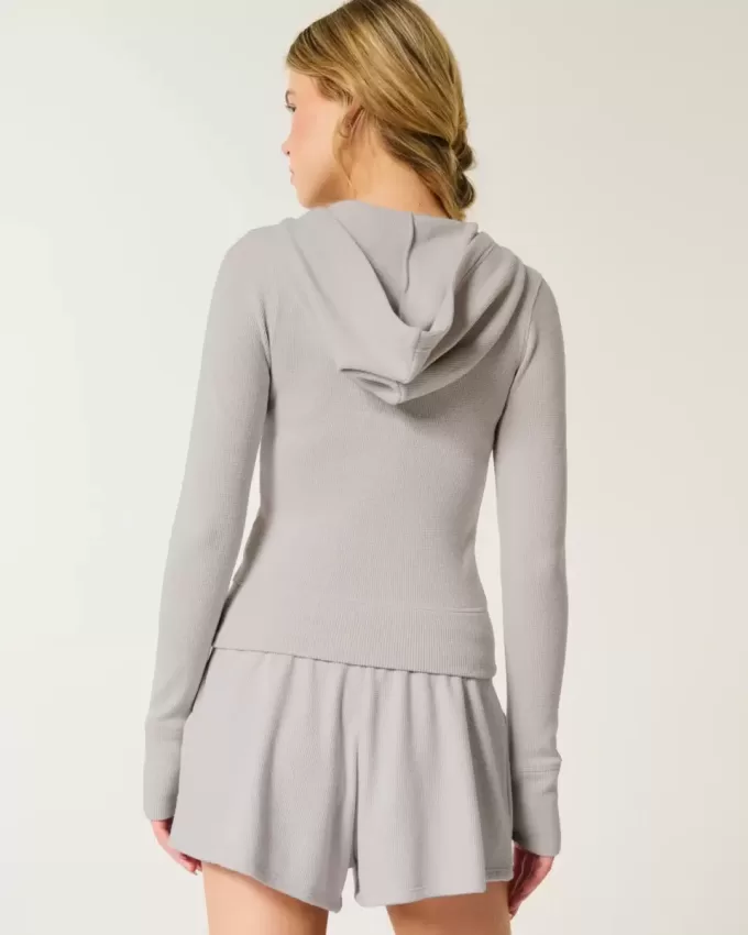 Gilly Hicks Waffle Zip-Up Hoodie Gilly Hicks Waffle Zip-Up Hoodie