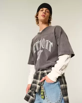 Graffiti Graphic Thermal Crew Shirt