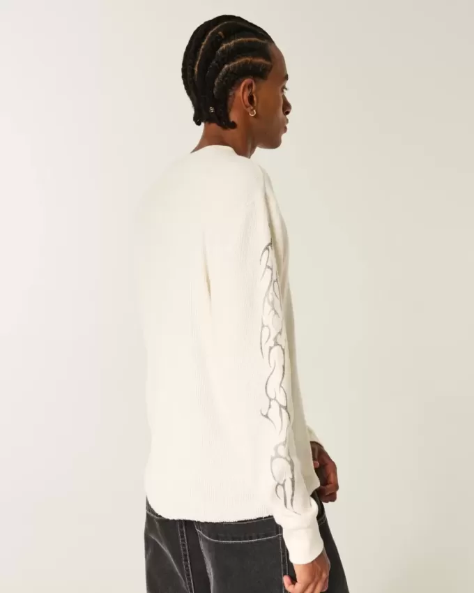 Graffiti Graphic Thermal Crew Shirt