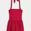 Halter Mini Bubble Skort Dress