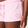 Heart Graphic Fleece Mini Shorts