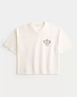 Heavyweight Baggy Crop Los Angeles Graphic Football T-Shirt