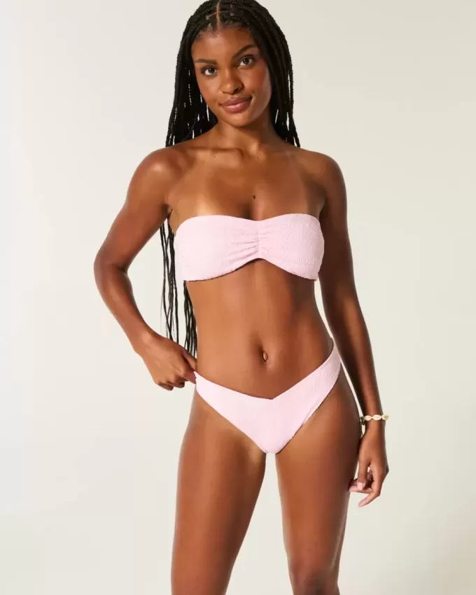 High-Leg V-Waist Jacquard Cheeky Bikini Bottom