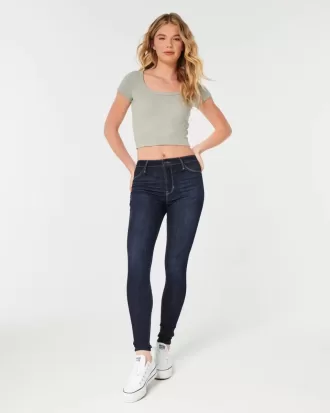 High-Rise Dark Wash Jean Leggings