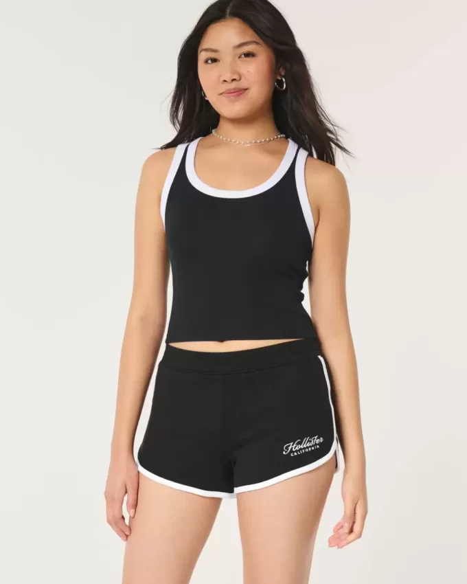High-Rise Logo Shorts