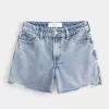 High-Rise Medium Wash Shell Embroidered Baggy Denim Shorts 5″ High-Rise Medium Wash Shell Embroidered Baggy Denim Shorts 5″