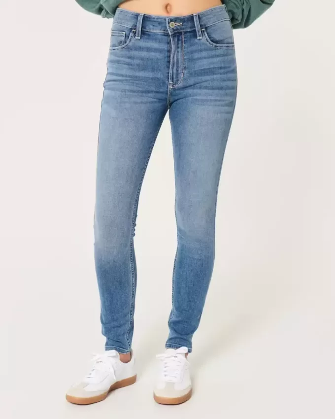 High-Rise Medium Wash Super Skinny Jeans