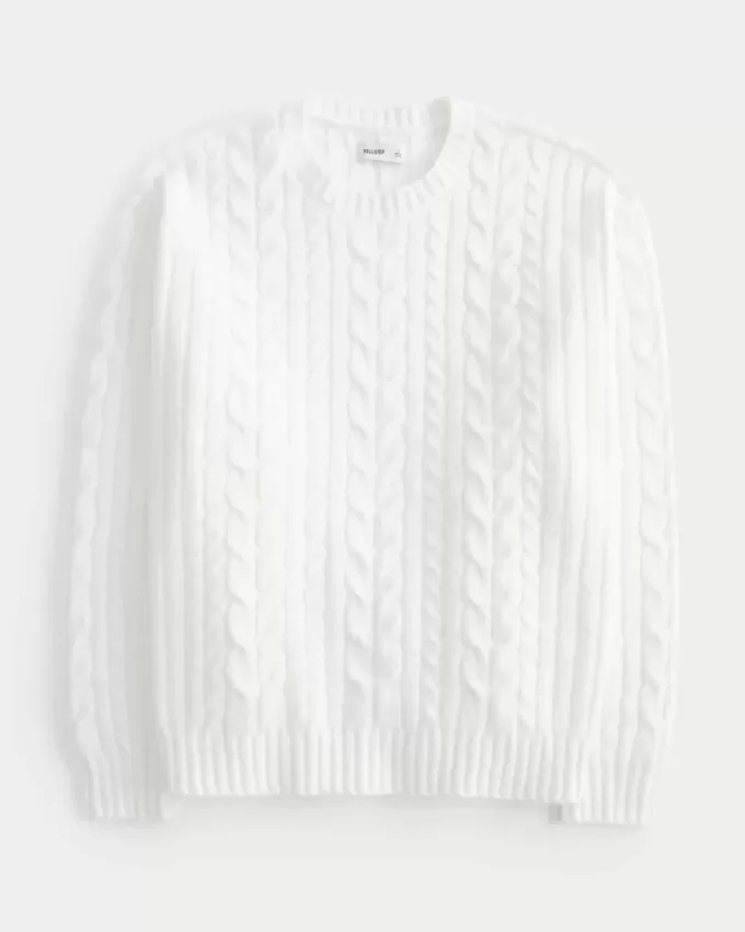 Hollister Comfy Cloud Cable-Knit Crew Sweater Hollister Comfy Cloud Cable-Knit Crew Sweater