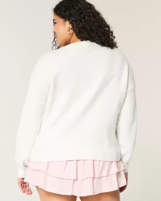 Hollister Comfy Cloud Croissant Graphic Crew Sweater