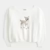 Hollister Comfy Cloud Easy Off-the-Shoulder Deer Graphic Sweater Hollister Comfy Cloud Easy Off-the-Shoulder Deer Graphic Sweater