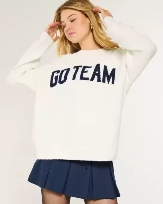 Hollister Comfy Cloud Oversized Go Team Graphic Sweater