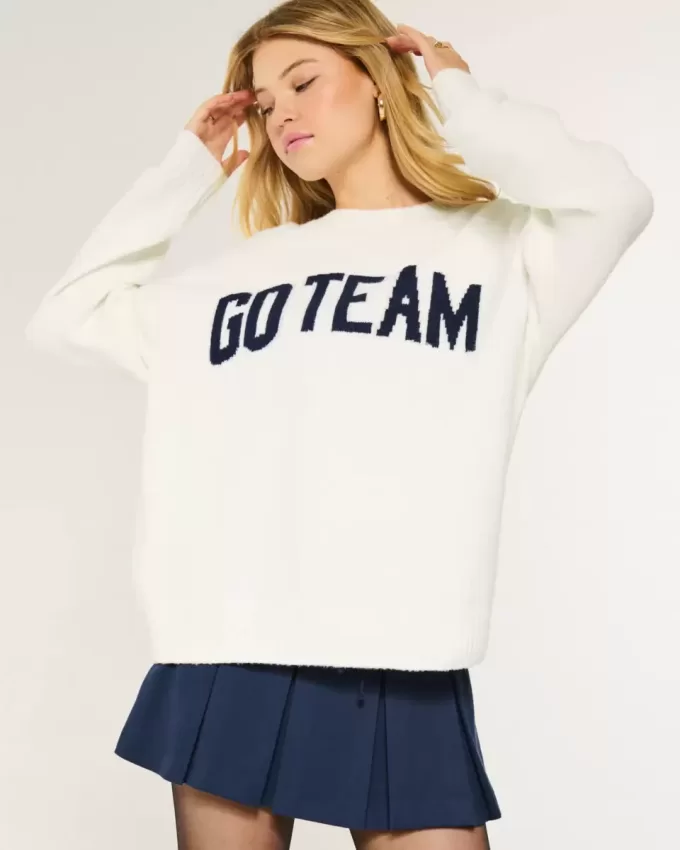 Hollister Comfy Cloud Oversized Go Team Graphic Sweater Hollister Comfy Cloud Oversized Go Team Graphic Sweater