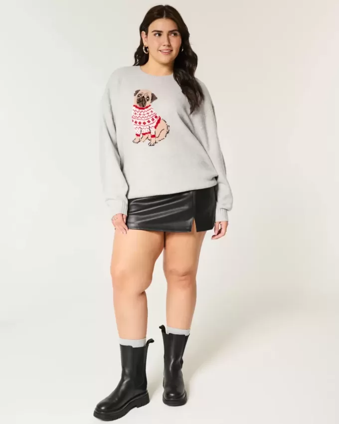 Hollister Comfy Cloud Puppy Graphic Crew Sweater Hollister Comfy Cloud Puppy Graphic Crew Sweater