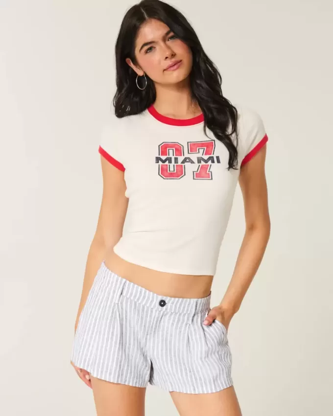 Hollister Livvy Low-Rise Linen-Blend Shorts