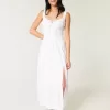 Hollister Sofia Side-Smocked Eyelet Maxi Dress