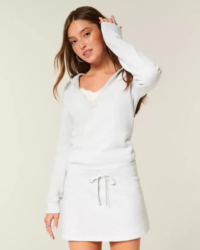 Hooded Long-Sleeve Fleece Dress Hooded Long-Sleeve Fleece Dress