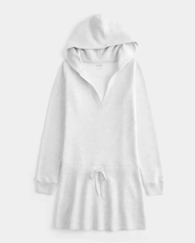 Hooded Long-Sleeve Fleece Dress Hooded Long-Sleeve Fleece Dress