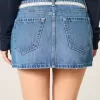 Lace Tie Denim Mini Skort