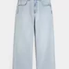 Light Wash New York Graphic Super Baggy Jeans