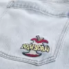 Light Wash New York Graphic Super Baggy Jeans