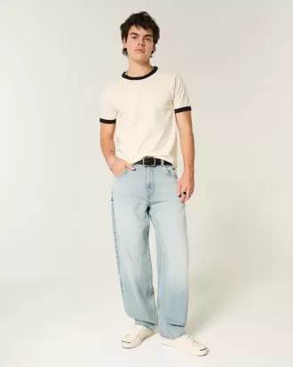 Light Wash Skater Baggy Jeans